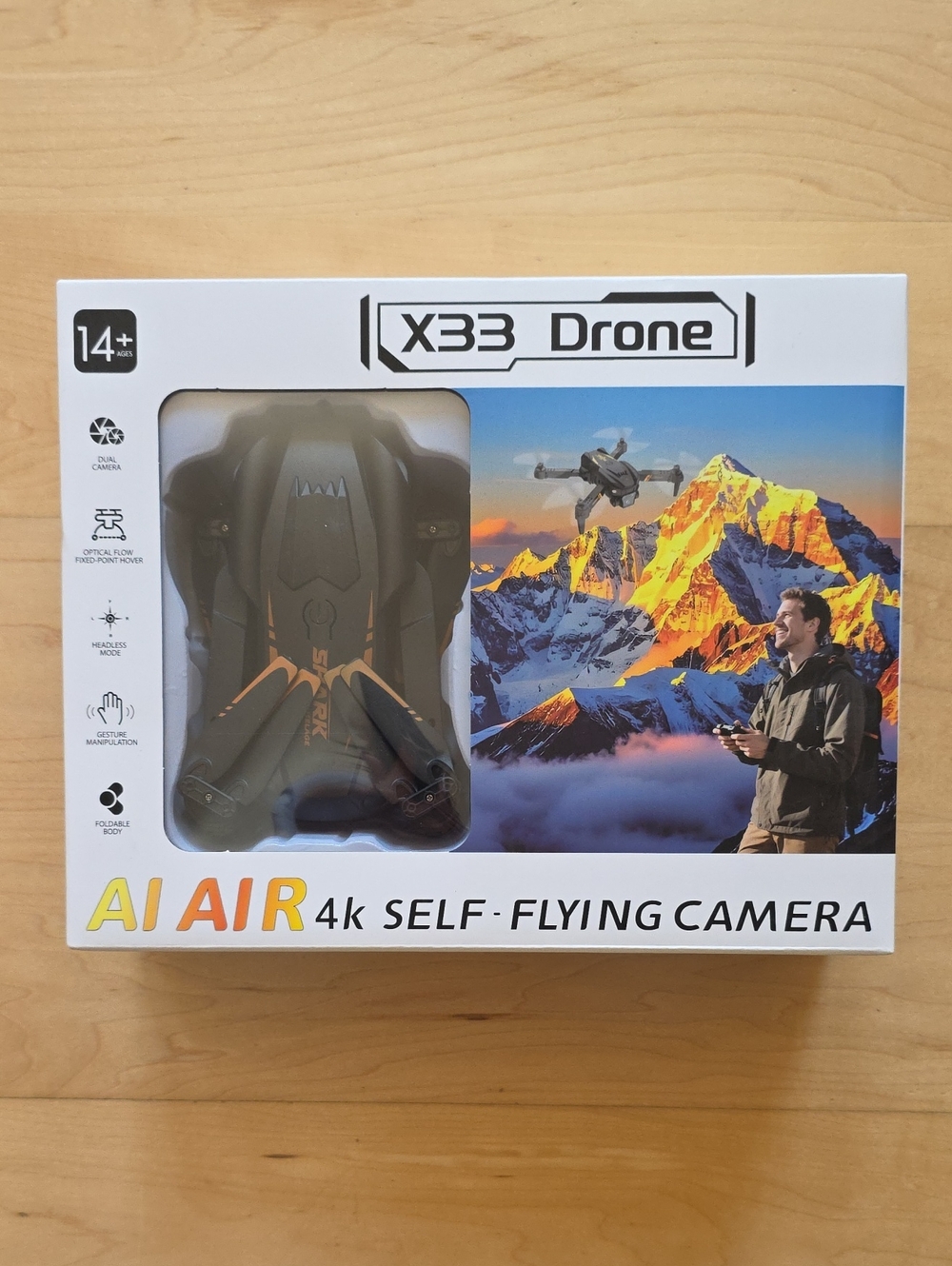 NIB AI Air 4K Self-Flying Camera Drone - Black/Orange